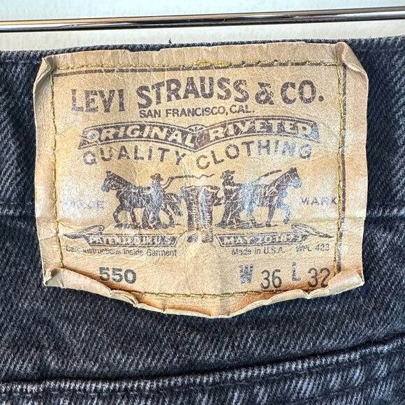 Levi’s Black VTG 550 90s Y2K Black Tab USA Jeans 36 x 32 Read - Picture 3 of 13